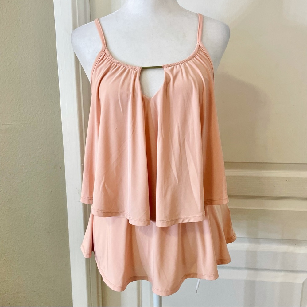 Thalia Sodi light pink ruffled blouse